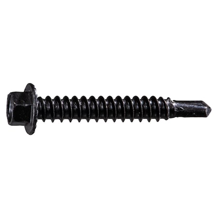 Midwest Fastener Self-Drilling Screw, #12 x 1-1/2 in, Brown Ruspert Steel Flange Hex Head External Hex Drive, 100 PK 54503